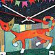 Часы настенные для детской. Художественный декупаж. "Кот на празднике". Часы классические. Виктория. Ярмарка Мастеров.  Фото №6