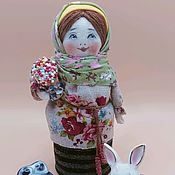 Кукла в русском народном стиле Аксинья в горжетке