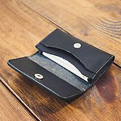 Сумки и аксессуары handmade. Livemaster - original item Business card holder made of black leather. Handmade.
