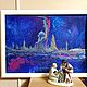 Картина для интерьера. Сосновый бор в далекой галактике. Картины. Наталья. Интернет-магазин Ярмарка Мастеров.  Фото №2