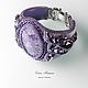 Lavender bracelet with charoite stone and Swarovski crystals. Cuff bracelet. Elena Potsepnya Jewelry. My Livemaster. Фото №13
