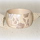 Beige women's wooden bracelet Tea. Eco rustic linen, huge tea. Hard bracelet. Elena Strizh, wooden bracelets. Online shopping on My Livemaster.  Фото №2