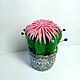 Needle box Green Cactus with a flower an original Gift to a needlewoman. Needle beds. magic stick. My Livemaster. Фото №4