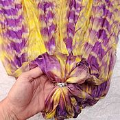Платок из шёлка атлас Окрашено растениями Королевский фиолетовый
