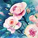 Picture with roses pink. Painting with flowers watercolor. Pictures. Olga Ermakova art. Online shopping on My Livemaster.  Фото №2