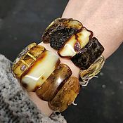 Украшения handmade. Livemaster - original item Bracelets made of black amber, white amber, rare amber. Handmade.