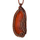 Pendant with natural cut carnelian in the technique of Wire wrap, Pendants, St. Petersburg,  Фото №1