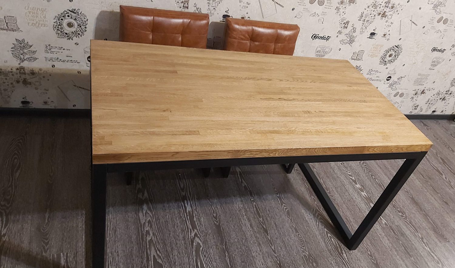 морбилонга стол дубовый шпон коричневая морилка 220x 100 см
