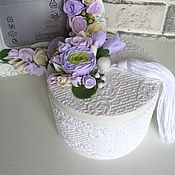Для дома и интерьера handmade. Livemaster - original item Box: Box with flowers made of polymer clay with Ranunculus. Handmade.