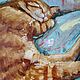 Oil painting 'Dream of a red cat', 60-40 cm. Pictures. Zhanne Shepetova. My Livemaster. Фото №4