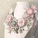 Powder pink or Precious. Necklace, two flower, Jewelry Sets, St. Petersburg,  Фото №1