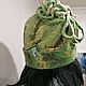Шапка, шляпка, валяная женская "Зелёный микс". Шапки. Студия войлока. Ярмарка Мастеров.  Фото №4