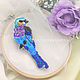 The bird brooch is embroidered with beads and threads, Brooches, Krasnodar,  Фото №1