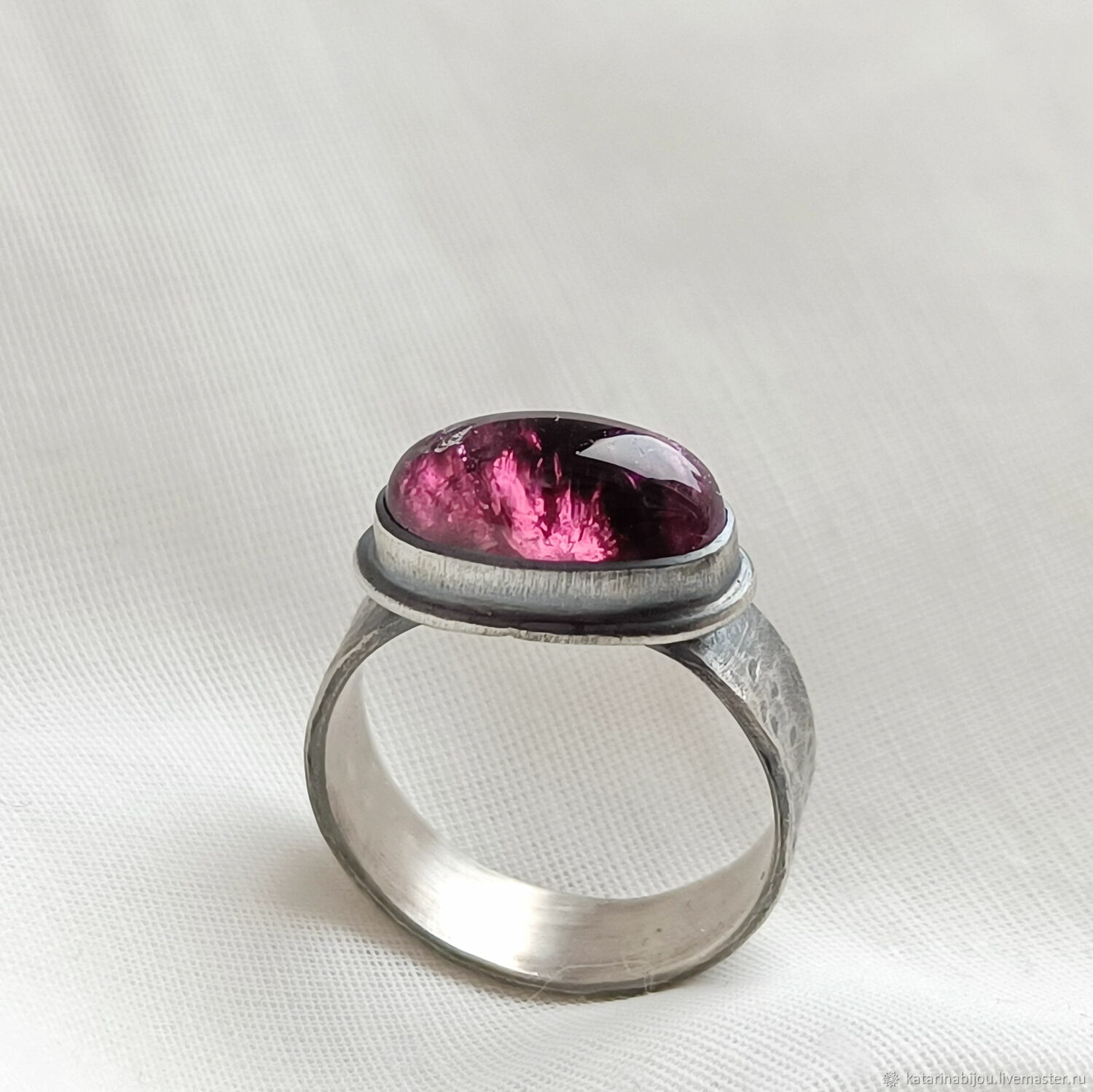 Серебряное кольцо с турмалином рубеллит, Кольца, Мурино,  Фото №1