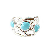 Украшения handmade. Livemaster - original item Turquoise ring, turquoise ring in silver dimensionless turquoise. Handmade.