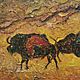 Этно картина с быками - подарок мужчине тельцу, Картины, Санкт-Петербург,  Фото №1