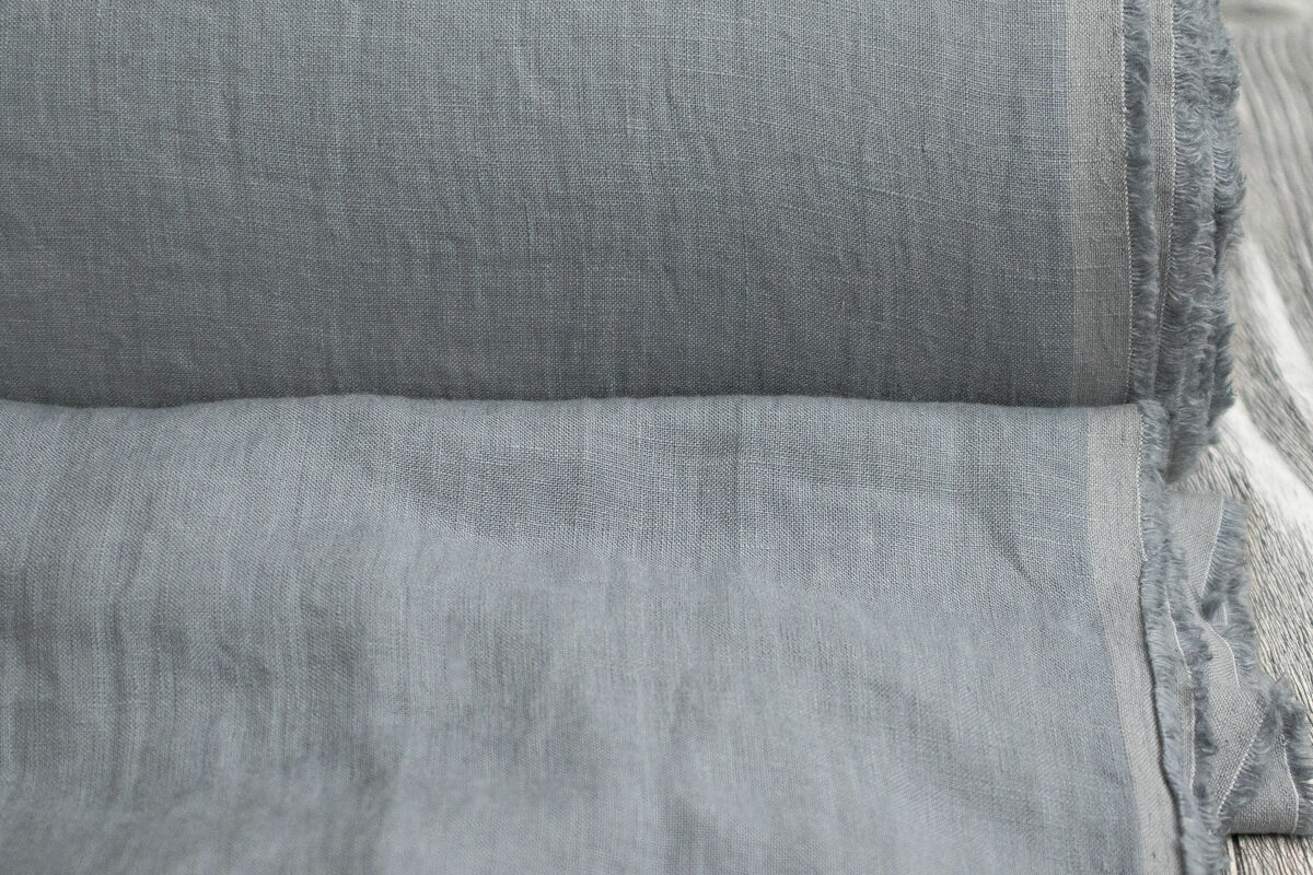Лён умягченный серый 250см с эффектом мятости, Ткани, Минск,  Фото №1