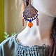 Large Mother-and-Stepmother earrings with lapis lazuli and carnelian. Earrings. Strangell Jewelry. My Livemaster. Фото №6