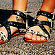 Leather sandals 'Amazon' (a snake's skin and lamb), Sandals, Denpasar,  Фото №1