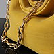 Stylish bag made of genuine suede Yellow with a large chain. Sacks. Olga'SLuxuryCreation. My Livemaster. Фото №4