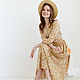 Kenya Cotton Midi Dress Loose, Beige Summer Dress, Dresses, Novosibirsk,  Фото №1