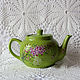 Ceramic teapot with painted 'Kipany tea'. Teapots & Kettles. painting and decoupage from Marina (sovaj). My Livemaster. Фото №4