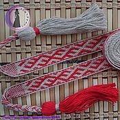 Русский стиль handmade. Livemaster - original item The Northern belt is gray-red. Handmade.