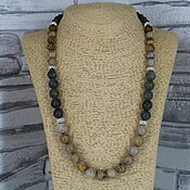 Работы для детей, handmade. Livemaster - original item Beads made of natural stones (labradorite, coral, lava). Handmade.
