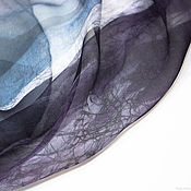 Шелковый платок батик "Закат в Гаграх"