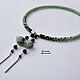 Order Open necklace made of green prenite and onyx green black. gershman. Livemaster. . Necklace Фото №3