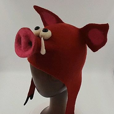 Дача и сад ручной работы. Ярмарка Мастеров - ручная работа Банная шапка. Кабанчик. Свинка. Болельщик Спартака. Handmade.