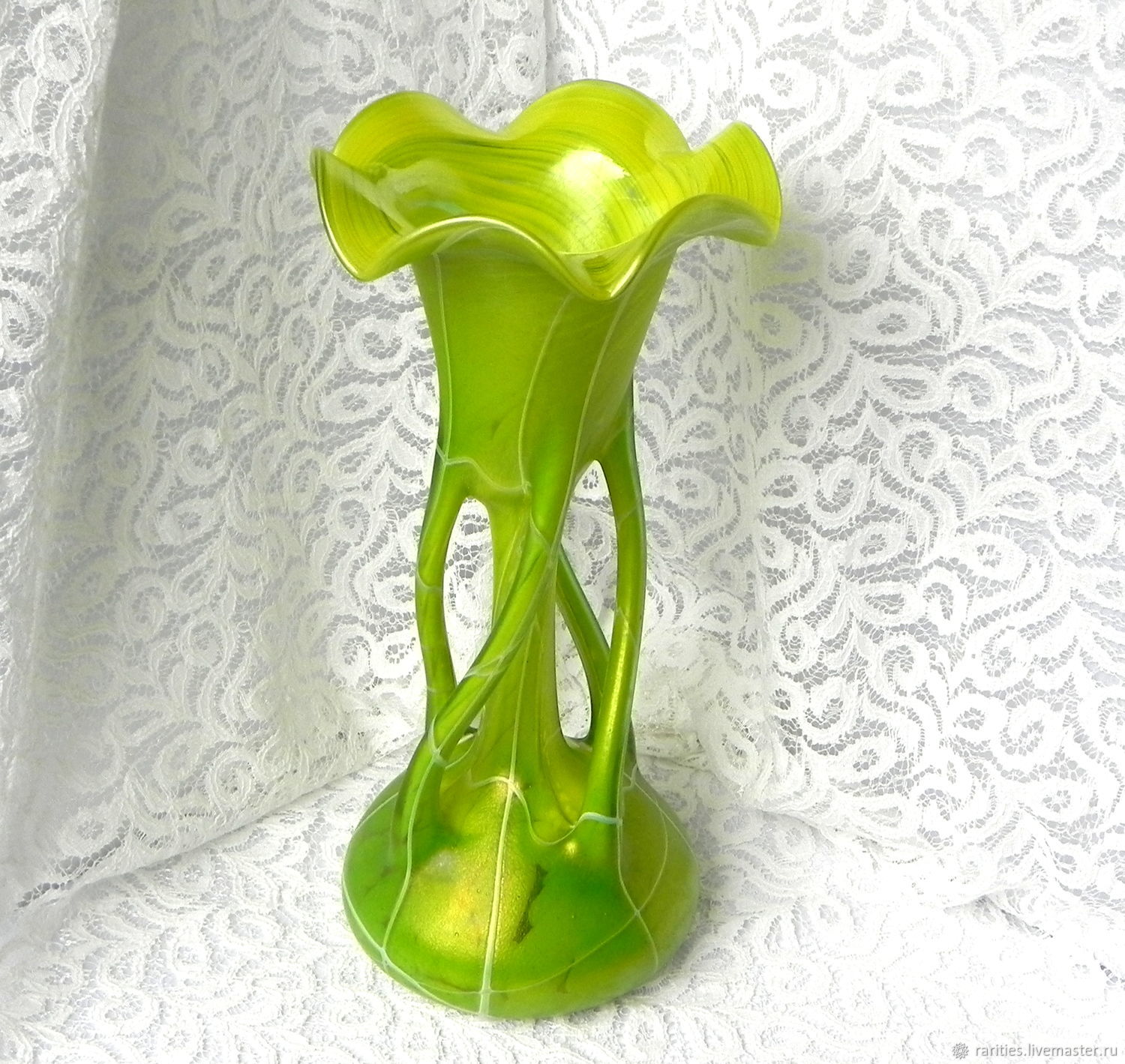 Modern Vase Made Of Bohemian Glass Czech Republic Iridescent