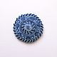 Brooch-round wool woven with embroidery beads blue/blue, Brooches, Tula,  Фото №1