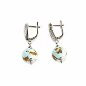 Украшения handmade. Livemaster - original item Earrings with turquoise in silver, turquoise earrings English castle. Handmade.