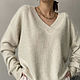 Angora jumper with V neck beige, Sweaters, Moscow,  Фото №1