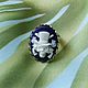 A ring with a cameo Skull in a hat background blue under silver 18h25. Subculture decorations. CvetlanaCm (avtorbiju). My Livemaster. Фото №6
