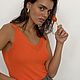 Thin-knit T-shirt in an orange shade, Tanks, Moscow,  Фото №1