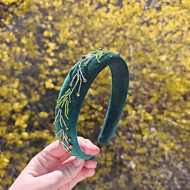 Украшения ручной работы. Ярмарка Мастеров - ручная работа Ободок с вышивкой. Handmade.