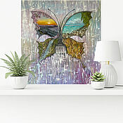Для дома и интерьера handmade. Livemaster - original item Interior elements:Oil painting on the wall Abstraction Landscapes Butterfly. Handmade.