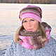 Set double hat beanie Snood ' Desert Rose', Caps, Moscow,  Фото №1