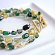 Order Multi-row bracelet, green and yellow quartz, gold plated. Евгения Голубева (White Book). Livemaster. . Bead bracelet Фото №3