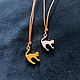 Подвеска "Кошечка" на кожаном шнуре, подарок для девочки. Подвеска. Gleamnight jewelry. Интернет-магазин Ярмарка Мастеров.  Фото №2