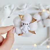 Куклы и игрушки handmade. Livemaster - original item Miniature white Teddy bear knitted 2.5 cm amigurumi. Handmade.