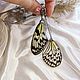 Earrings with real butterfly wings in resin, tropical butterflies, Earrings, Nizhnij Tagil,  Фото №1