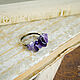 Order Brass ring with amethyst Purple ring with natural stones. Strangell Jewelry. Livemaster. . Rings Фото №3