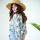 White cotton blouse Blooming, summer floral cotton shirt. Blouses. mozaika-rus. Online shopping on My Livemaster.  Фото №2