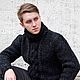Свитер мужской вязаный НОРТОН графит. Свитеры мужские. Вязаный кэжуал  UNIC Ирина. Ярмарка Мастеров.  Фото №6