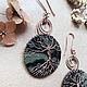 Серьги с яшмой Древо Жизни. Wire wrap, серьги из проволоки. Серьги классические. Viola_create. Ярмарка Мастеров.  Фото №4