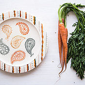The most summer carrots ) Deep plate, handmade ceramics