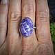 Кольцо с натуральным чароитом. Кольца. JewelryStudioGem. Ярмарка Мастеров.  Фото №5